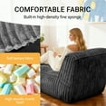 thumbnail image 3 of Miniyam Ergonomic Corduroy Sofa Bed with 3-Zone Support, Modular Lounge Chair for Reading, Sleeping, Removable Cover, Dark Gray, 3 of 6