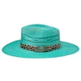 thumbnail image 2 of Charlie 1 Horse Hats Womens CSRTMW-3436TQ Charlie 1 Horse Right Meow 3 3/4`  Straw Fashion Hat S Turquoise, 2 of 2
