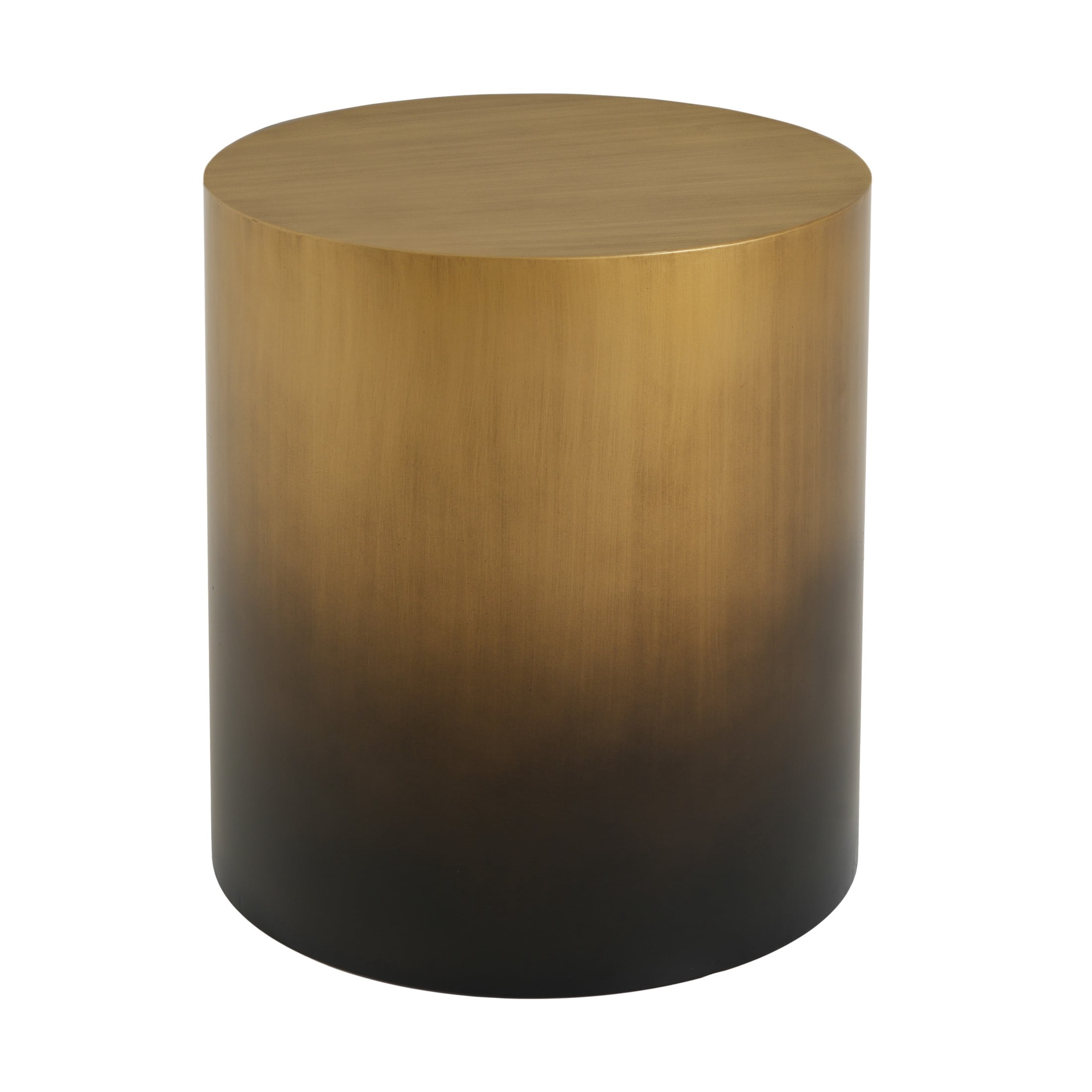 Christopher Knight Home 18"W Iron Cylinder Round Side Table, Modern Drum Accent Table, Antique Brass