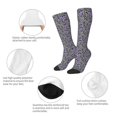 thumbnail image 4 of Picia Women Crew Soft Moisture-wicking Socks Purple Butterflies Pattern Design Cotton Socks, One Size fit All, 4 of 9