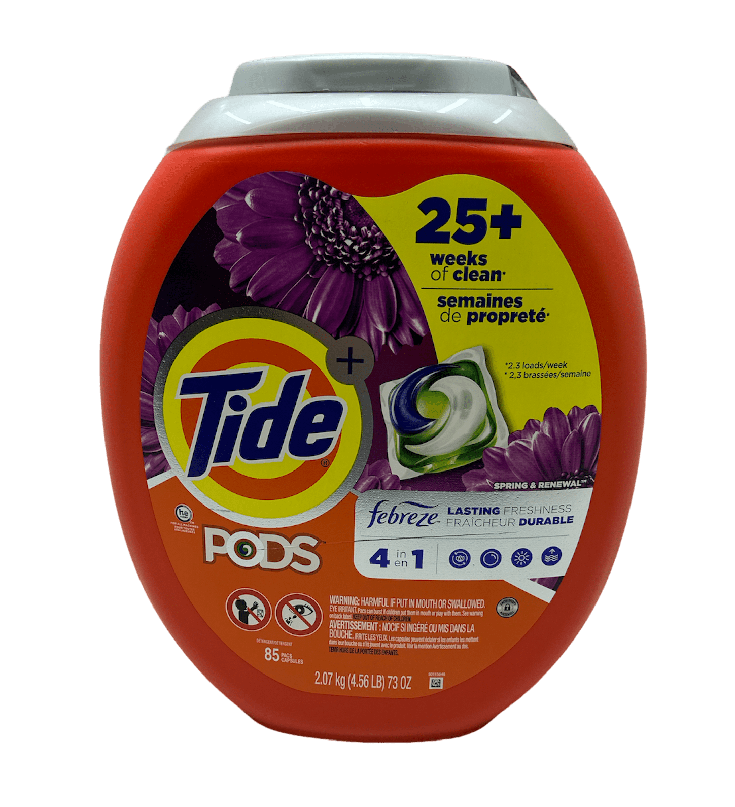 Tide PODS Febreze lasting freshness, (25Plus) 4 in 1 85 Pacs, 73oz