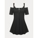 thumbnail image 1 of Camiseta Talla Extra Hombro Descubierto Cremallera Rosegal Camisetas tallas grandes, 1 of 5