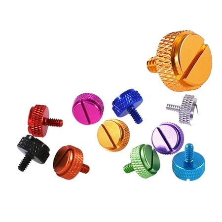 

LHXUNC 6#-32 Slotted Screw Aluminum Alloy Knurled Hand Tighten Thumbscrew Bolt Computer Case Anodized Color Length 6.5/10/12mm (Color : Purple_10PCS_6-32X10MM)-0810