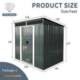 thumbnail image 6 of 6x5 FT Storage Shed Outdoor Metal Tool Shed Waterproof with Lockable Sliding Door for Backyard Garden Patio Lawn, Black, 6 of 7