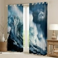 thumbnail image 2 of Manfei Sea Wave Storm Blackout Curtains Set of 2 (52x84 Each), Nature Disaster Window Curtains, Ocean Marine Theme Curtains and Drapes, Curtains and Drapes Home Decor, 2 of 6
