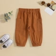 thumbnail image 4 of Gibobby Boys Pants Toddler Boys Straight-Leg Soft Pants 12 18Months 2T 3T 4T Lightweight Trousers With Side Pockets For Winter Fall Toddler Warm Sweatpants(2-3 Years,Brown), 4 of 7