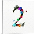 thumbnail image 1 of ARTCANVAS Flower Plant Butterfly Alphabet Number 2 Two Numeral Canvas Art Print - Size: 18" x 18" (1.50" Deep), 1 of 9