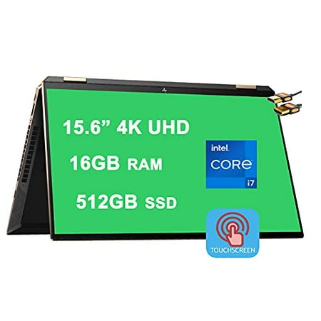 HP 2021 Flagship Spectre X360 15 2-in-1 Laptop 15.6? 4K UHD IPS Touchscreen 11th Gen Intel 4-Core i7-1165G7 16GB RAM 512GB SSD Intel Iris Xe Graphics Backlit Fingerprint Win10 + iCarp HDMI Cable