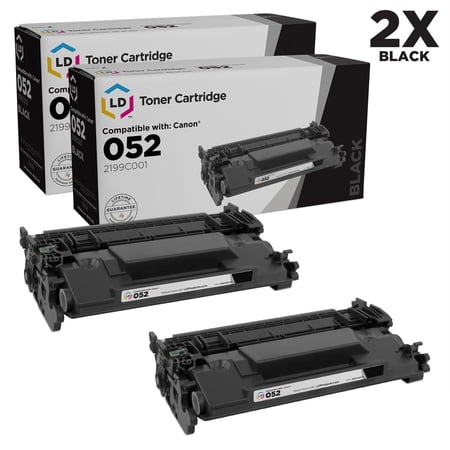 LD Compatible Replacement for Canon 052 Pack of 2 Standard Yield Black Laser Toner Cartridges for use in ImageCLASS LBP214dw  LBP215dw  MF424dw  MF426dw & MF429dw