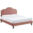 thumbnail image 2 of Modway Aviana Modern Performance Velvet King Bed in Dusty Rose, 2 of 10