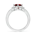 thumbnail image 2 of ANGARA Lab Grown 1.25 Ct Ruby and Lab Diamond Split Shank Ring for Women in 14K White Gold (Size-8x6mm) | July Birthstone, Birthday, Anniversary, Jewelry Gift for Women | Lab-Grown Ruby Ring, 2 of 7