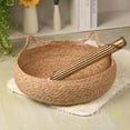 thumbnail image 3 of Woven Straw Cat Bed - 2025 New Natural Rattan Round Pet Basket, Cooling Cat House & Small Dog Bed, Furniture Protective Scratch Mat for Indoor Pets, 3 of 7
