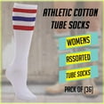 thumbnail image 6 of Yacht & Smith Men's & Women's Wholesale Bulk Cotton Tube Socks, Referee Style, by SOCKS'NBULK (36 Pairs Assorted, Womens 9-11 (Shoe size 5-10)), 6 of 7