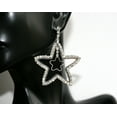 thumbnail image 3 of Crystal Rhinestone Star Earrings Open Center Dangle Silver Star Earrings, 3 of 10