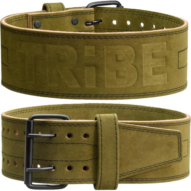 Cinturón de Levantamiento Tribe Lifting 5mm Cuero Genuino Verde M