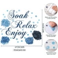 thumbnail image 2 of Blue Bathroom Wall Decals Soak Enjoy Relax Wall Decor Stickers Waterproof Flower Sign Sticker for Bedroom Bathroom Kitchen Living Room DIY Decorations, 2 of 4