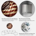 thumbnail image 5 of Designart 'American Flag' Disc Contemporary Circle Metal Wall Art, 5 of 5