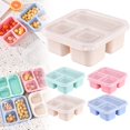 thumbnail image 4 of Snack Containers – 3-Compartment Lunchable Containers with Lids, Clear Plastic Bento Box, Microwave & Dishwasher Safe, Portable for Work, Travel, Meal Prep, 4 of 9