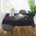 thumbnail image 3 of Yayeee Tablecloths 54" x 72" Rectangle Wrinkle Resistant Party Table Cover, Black Astronaut Record, 3 of 8