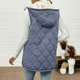 thumbnail image 4 of RQYYD Long Puffer Vest Women Fleece Sherpa Jacket Sleeveless Hooded Reversible Zip Up Winter Coat Fall Vests Outerwear, 4 of 7