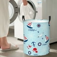 thumbnail image 4 of Goofa Sailboats Anchors Printed Circular Hamper,Laundry Basket with Handles,Storage Baskets Foldable,Large Capacity Laundry Hamper-Small, 4 of 8