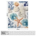thumbnail image 4 of RUIYC Ocean Life Coastal Throw Blanket: Soft Plush Velvet Calming of Blues Beige on White, Accent for Sofa Couch Chair Bed or Dorm (Coastal Shells), 4 of 6