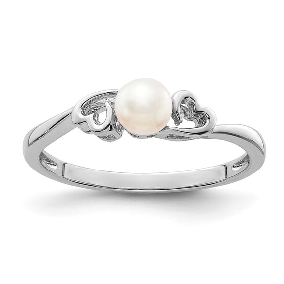 Solid 925 Sterling Silver Freshwater Cultured Pearl Engagement Ring Size 9
