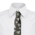 thumbnail image 2 of Flower Necktie, Spring Sakura Blossoms, Dress Tie, 3.7", Dark Taupe Baby Blue, by Ambesonne, 2 of 3