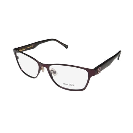 NEW VERA WANG LUXE MADRI WOMENS/LADIES CAT EYE FULL-RIM WINE FRAME DEMO LENSES 51-15-133 FLEXIBLE HINGES EYEGLASSES/SPECTACLES