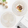 Gold Round Pressed Vinyl Placemats Set of 4 Waterproof & Easy to