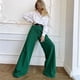 thumbnail image 2 of 2023 Primavera/verano nuevas mujeres de cintura alta Casual pantalones de pierna ancha pantalones largos Palazzo Pantalones, 2 of 5