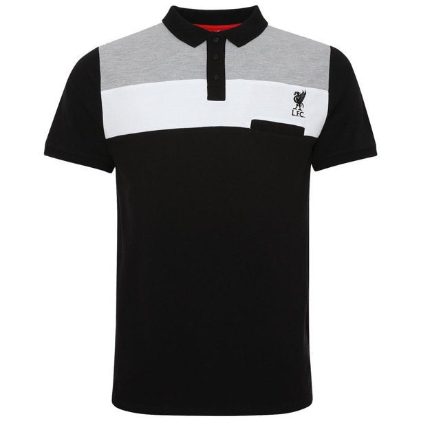 Liverpool FC - Polo Colores Sólidos para Hombre (Negro, Gris, Blanco)