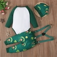 thumbnail image 6 of Bjutir Toddler Kids Outfit Set Baby Boy St. Patrick'S Day Clothes Outfit Letter Print Romper With Pants Hat 3Pcs Outfits Set For 3-6 Months, 6 of 9