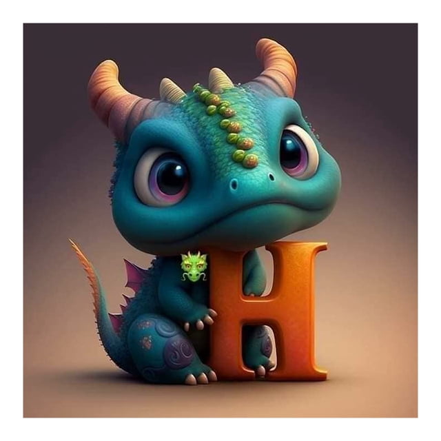 Diamante pintura 5D DIY taladro redondo completo dinosaurio letra H decoración del hogar (NH3125) FLhrweasw Nuevo