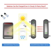 HTZSAFE Solar Wireless Alarm System-800 Meters Wireless Range-100 Meters Sensor Range-Solar Siren & Strobe-DIY Home Security + Solar Wireless Outdoor Photoelectric 3 Beam Sensor Waterproof(IP66)