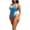 Light Blue, variant on Women's Plunging V Neck Bathing Suit Cheeky High Cut Open Back One Piece Swimsuits Color Block Pool Party Vacation