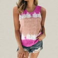 thumbnail image 2 of Weikingp Thick Strap Tank Tops For Women Summer Tank Tops Tee Summer T Shirt Casual Sleeveless Tops Crew Neck Women's Tie Dye Women's Blouse Casual Tops for Women Pink 3XL, 2 of 5