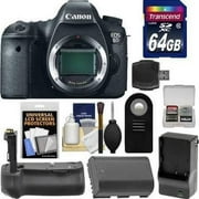 Canon EOS 6D Digital SLR Camera Body with 64GB Card + Battery & Charger + Battery Grip + Remote + Accessory Kit