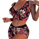 thumbnail image 1 of Gibobby Conjunto de traje de baño de bikini Bikini de cintura alta para mujer, bañadores sexys de dos piezas con realce, traje de baño Vintage, conjunto (Rojo,XL), 1 of 5