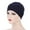 Navy Blue, variant on Jiaroswwei Women Solid Color Elastic Bandanna Turban Cap Head Scarf Cover Hat Headdress