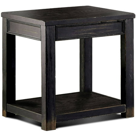 Furniture Of America Denver Rustic End Table Antique Black