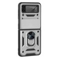 thumbnail image 1 of Estuche Para Teléfono Compatible Con Samsung Galaxy Z Flip 3 Tpu Soporte De Anillo De Metal Magnético Cubierta De Estuche A Prueba De Golpes Moyic  EL016467-04, 1 of 5