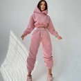 thumbnail image 2 of LYXSSBYX Pajamas for Women Women's Solid Hooded Long Sleeved Sweater Casual Two-Piece Long Sleeved Hooded Suit, 2 of 6