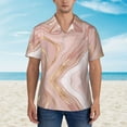 thumbnail image 4 of Balery Rose Gold Glitter Splatter Print Men's Hawaiian Shirts Short Sleeve Beach Shirt Relaxed Fit Vacation Button Down Shirts-X-Large, 4 of 9