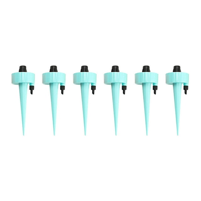 fastboy Auto Drip Irrigation System with Slow Release Switch Control Valves Self Water Spike Waterer Tools Adjustable Garden Sprinkler Blue 6pcs