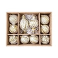 thumbnail image 4 of Black Gold Vintage Embossed Christmas Ornament Set Shatterproof Hanging Baubles for Christmas Tree Holiday Decor, 4 of 9