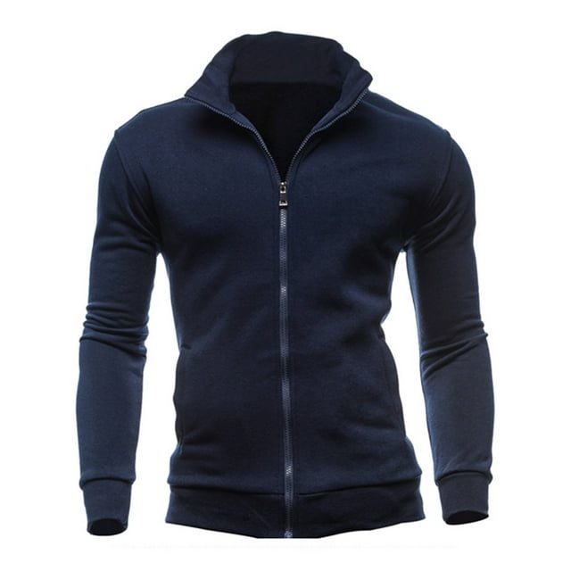 Men's Jackets Aqestyerly Men's Plus Size Coats Men's Fall Fashion Solid Color Jacket Sweater Casual Jacket
