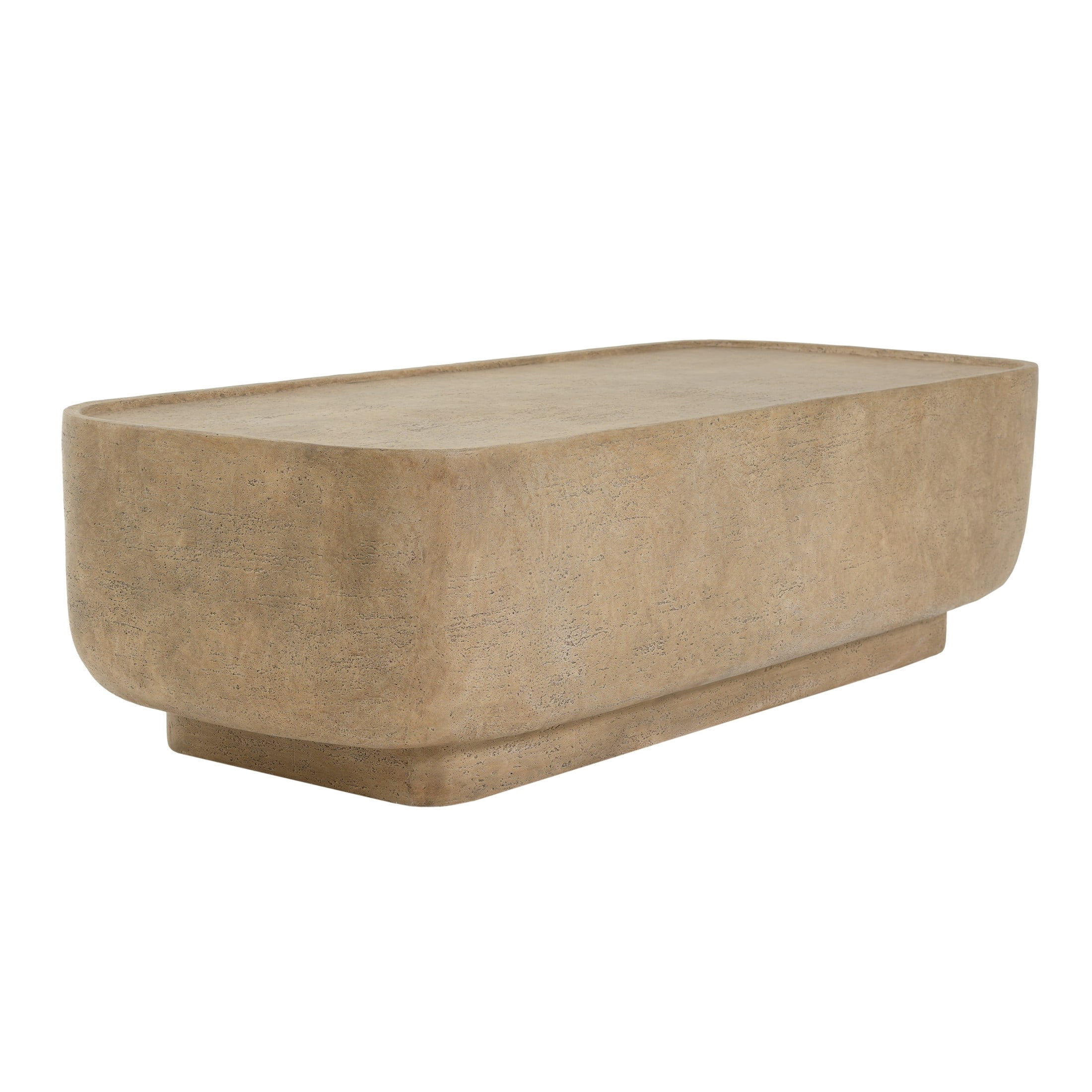 Christopher Knight Home Outdoor MGO Coffee Table, Modern Sculptural Stone Look Accent Table, Beige