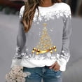 thumbnail image 2 of NMMUED Christmas Sweatshirt Christmas Tops for Women Fall Sweatshirts for Women Christmas Gifts for Women Going Out Tops for Women Christmas Womens Clothing Long Sleeve Sweatshirt for Women Gray S, 2 of 4