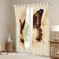 thumbnail image 3 of Homewish Wheat Gold Butterfly Black Out Curtains, Romantic Animal Print Curtains Pack of 2 (42x63 Each), Vintage Leaf Botanical Bedroom Curtains, Curtains and Drapes Bedroom Decor, 3 of 6